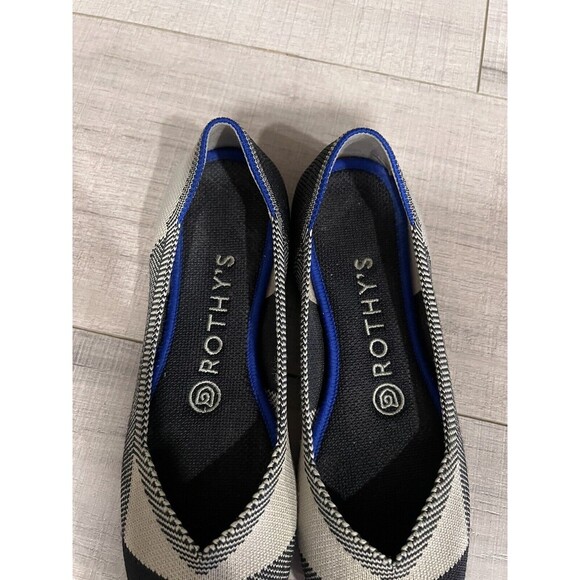 Rothys Womens Shoes Black & White Size  6W Round Toe Flats Slip-on Ballet - Picture 7 of 7